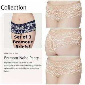 Set of 3! Panties 3XL Briefs Bramour Noho 3XL FITS 35-36" Hipster Boy Short Nude